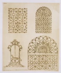 Islamische Eisenarbeiten für Fenster und Brunnen, aus 